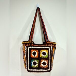 Colorful Crochet Tote Bag